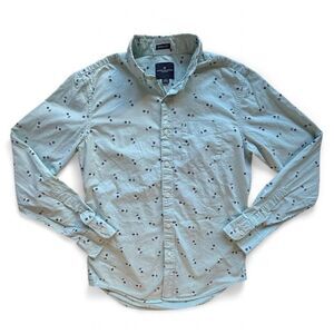 Vintage Y2K Blue American Eagle button up shirt with pineapple print Size XS